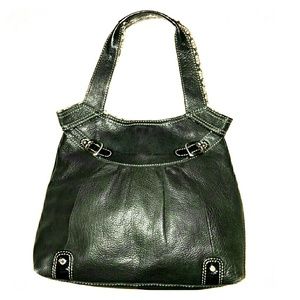 VINTAGE FOSSIL GENUINE BLACK PEBBLED LEATHER SHOUL